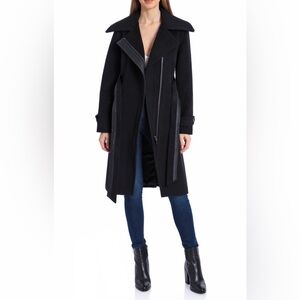 Avec Les Filles Wool Blend Moto Coat NWOT